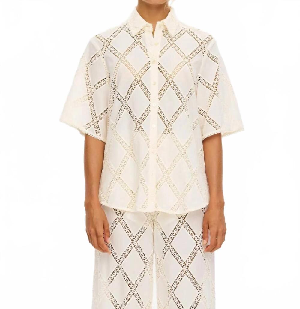 NEW KIVARI izzy button down shirt in cream